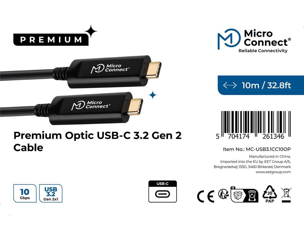 MicroConnect Kabel optični USB-C 3.2 Gen 2 10m