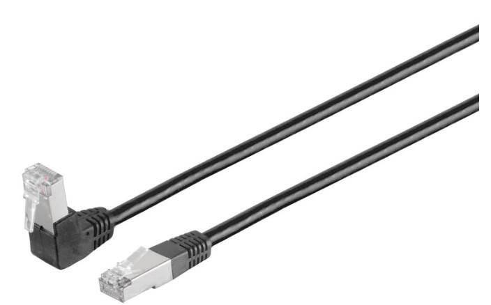  Kabel U/UTP CAT6 Črn PVC 90°