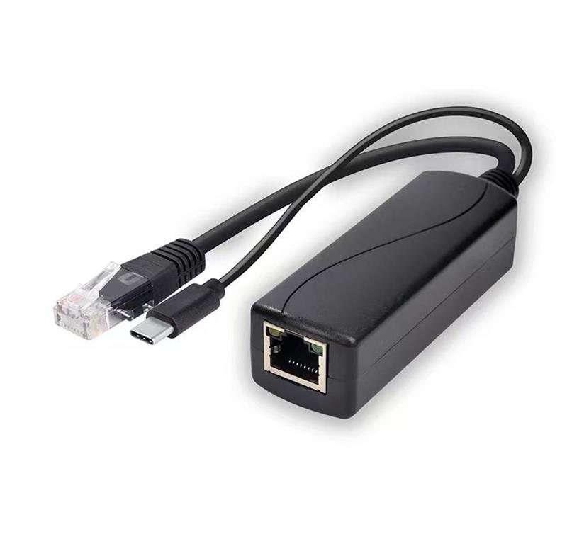 MicroConnect 1000Mbit POE razdelilnik USB-C - RJ45