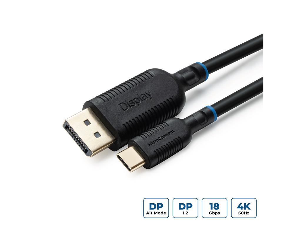 MicroConnect Kabel USB-C Displayport, Črn, 5m