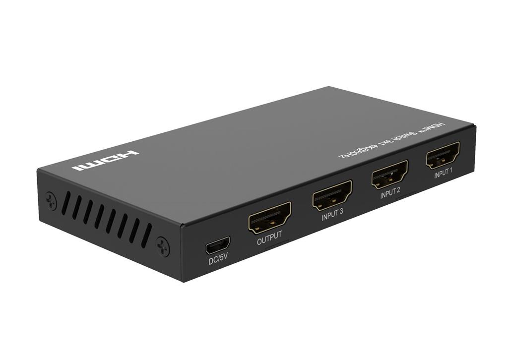 MicroConnect 4K@60Hz HDMI Switch 3x1, HDCP 2.2