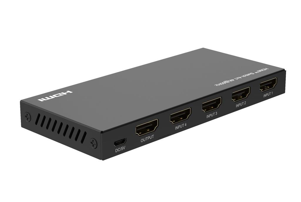 MicroConnect 4K@60Hz HDMI Switch 4x1, HDCP 2.2