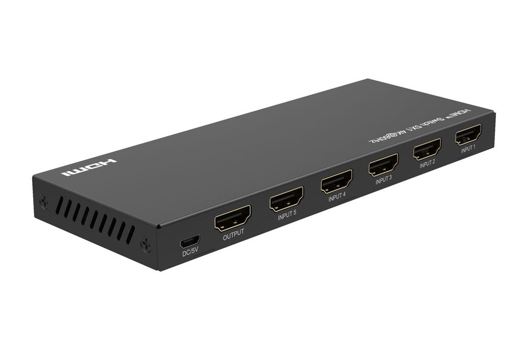 MicroConnect 4K@60Hz HDMI Switch 5x1, HDCP 2.2