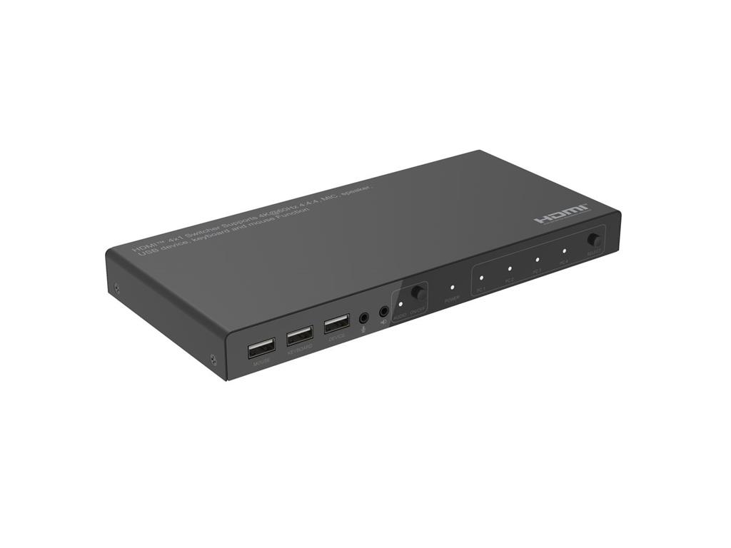MicroConnect 4K@60Hz HDMI KVM switch, 4x1 4:4:4