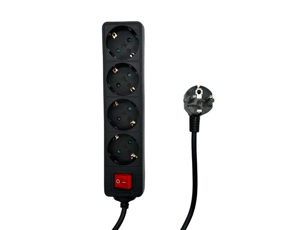 MicroConnect Razdelilnik 4 vtičnice Schuko 5m Črn