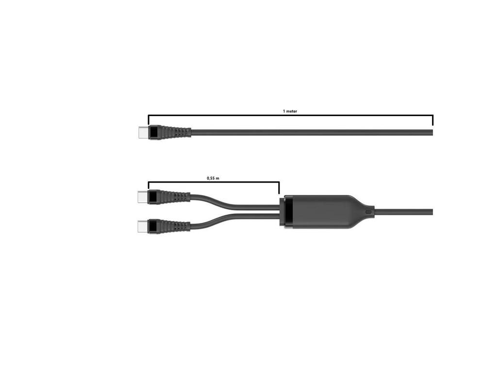 MicroConnect Kabel razdelilni 1-v-2 USB-C - USB-C×2