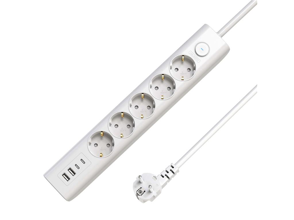 MicroConnect Multi razdelilnik s stikalom 5 vtičnic