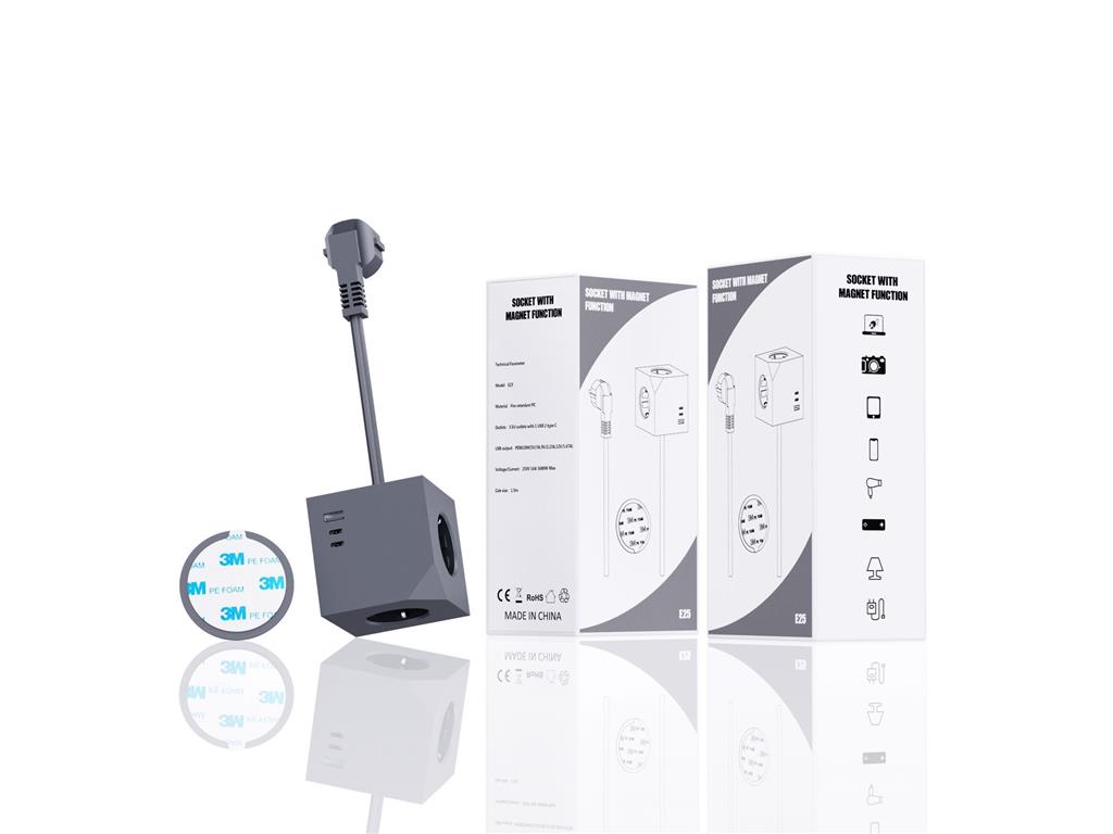 MicroConnect Razdelilnik Power Cube 3 vtičnice