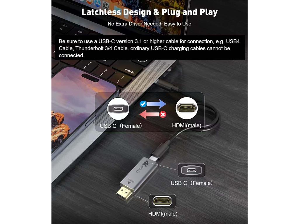 MicroConnect Adapter HDMI - USB-C 4k