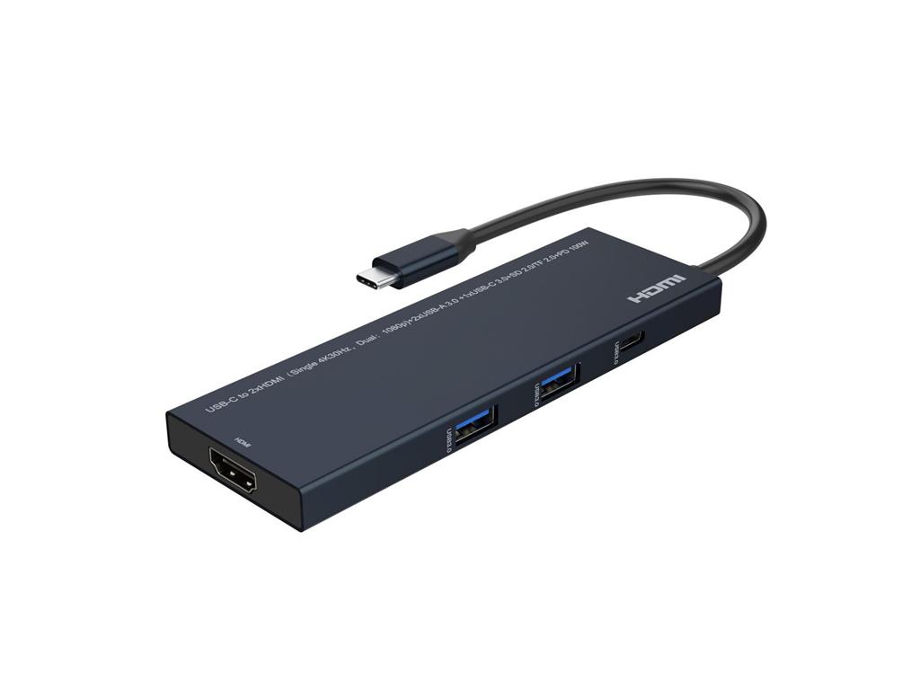 MicroConnect USB-C - HDMI mini dock, 2x HDMI