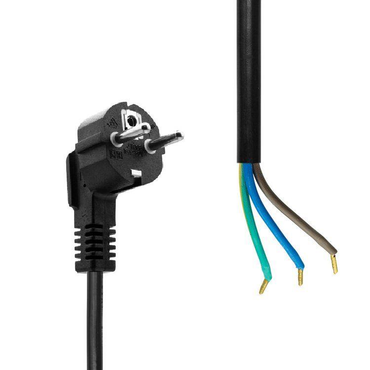  Schuko kabel Open End 10m, črn
