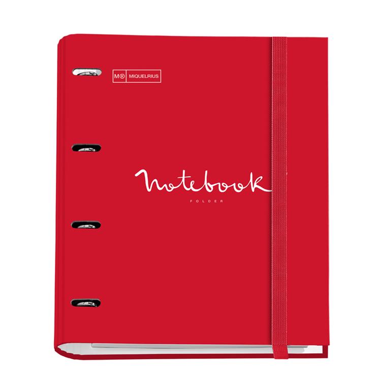 MiquelRius Kartonska rinčna mapa z blokom rdeča