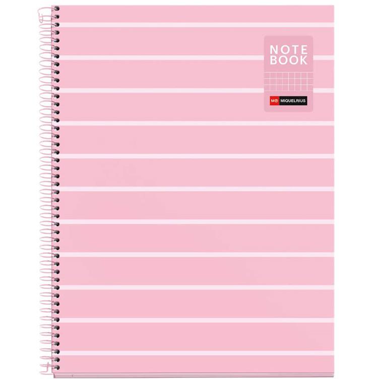 MiquelRius Zvezek A4, črtast, 80-listni, 90g, roza