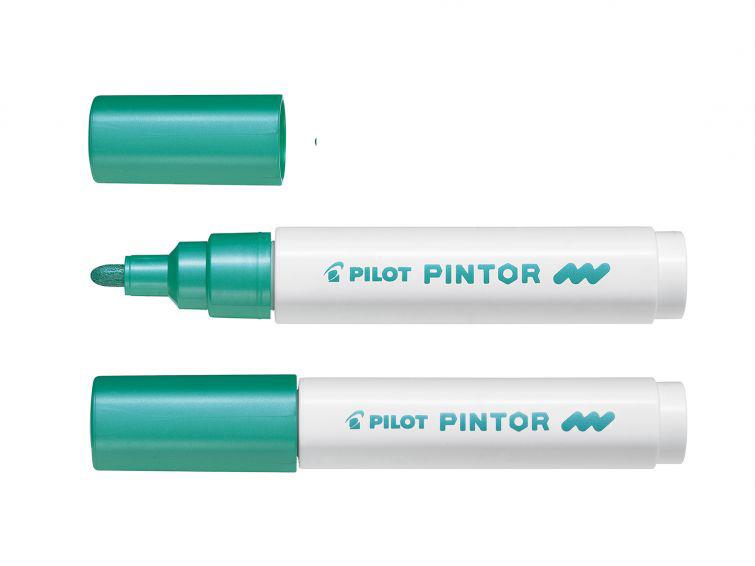 Pilot Marker Pintor MEDIUM, Metal zelen