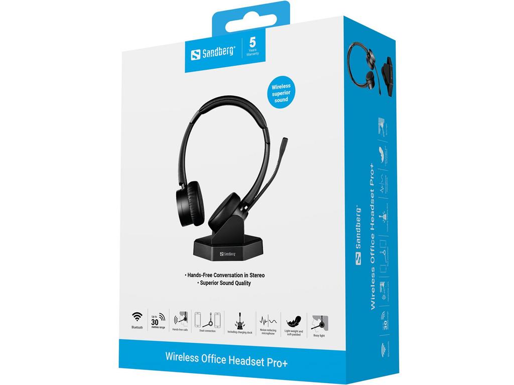 Sandberg Slušalke BT Office Headset Pro+
