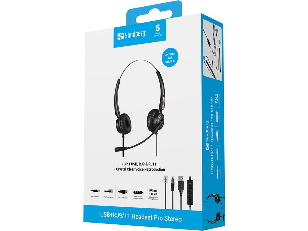 Sandberg USB+RJ9/11 Headset Pro Stereo