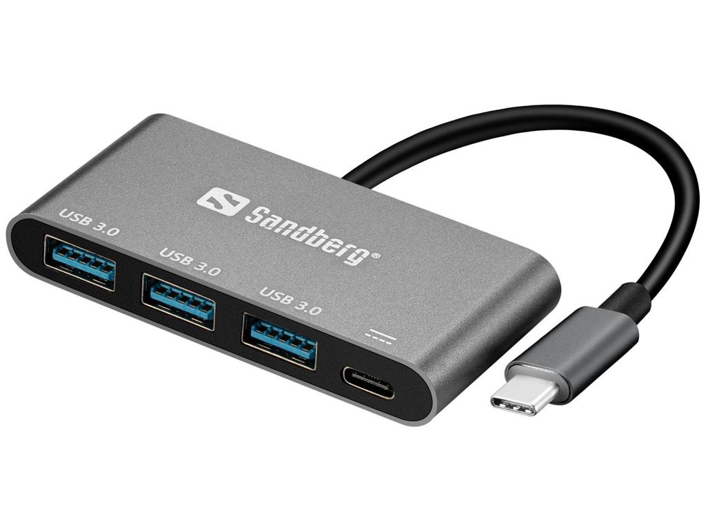 Sandberg USB-C na 3xUSB 3.0 razdelilnik + PD