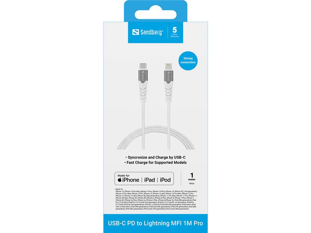 Sandberg USB-C PD to Lightning MFI 1M PRO
