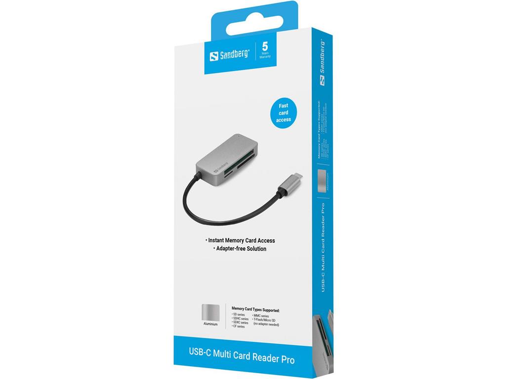 Sandberg Bralnik pomnilniških kartic USB-C