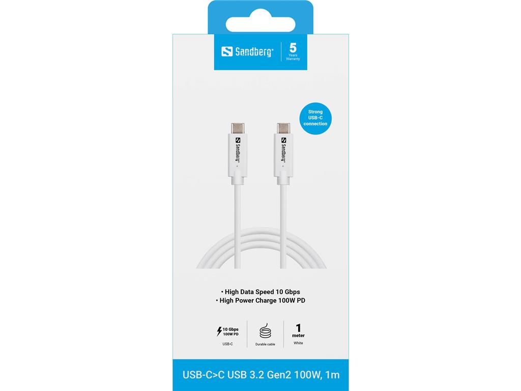 Sandberg Kabel usb-c>c usb 3.1 g2 100w, 1m