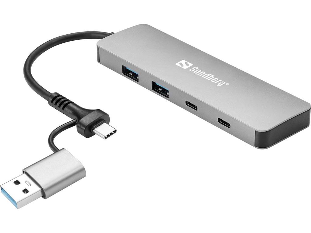 Sandberg USB-C/A na 2xUSB-A+2xUSB-C razdelilnik