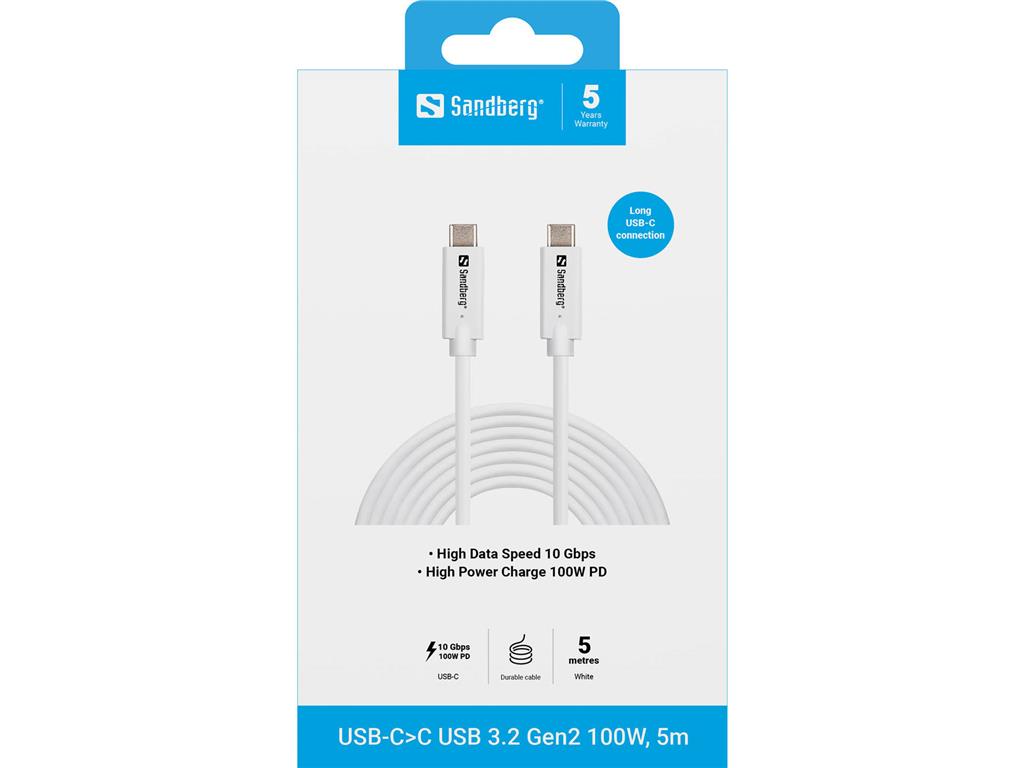 Sandberg USB-C to C USB 3.2 Gen2 100W, 5m