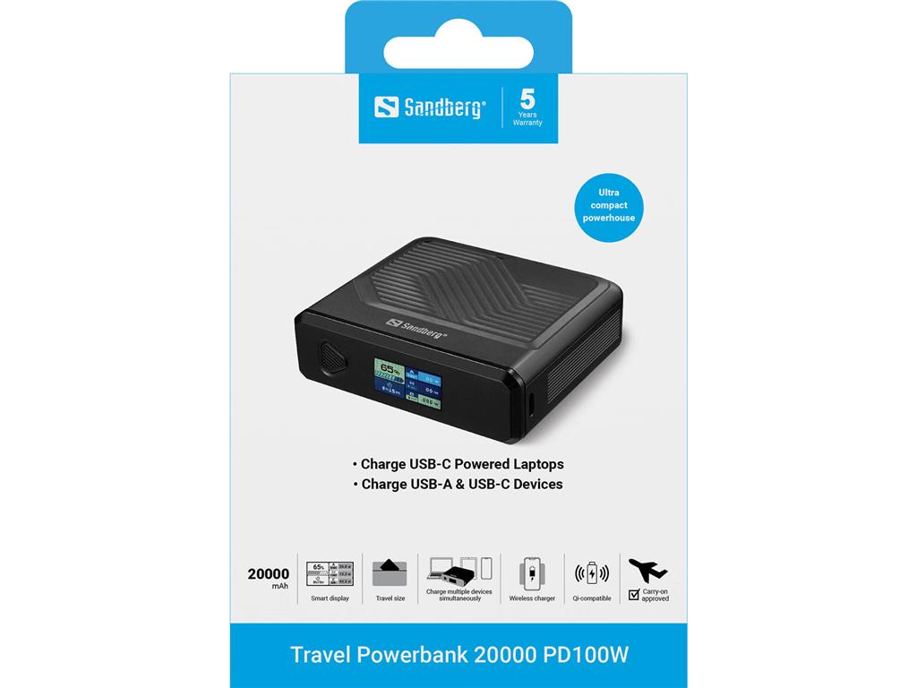Sandberg Prenosni powerbank 20.000 PD100W