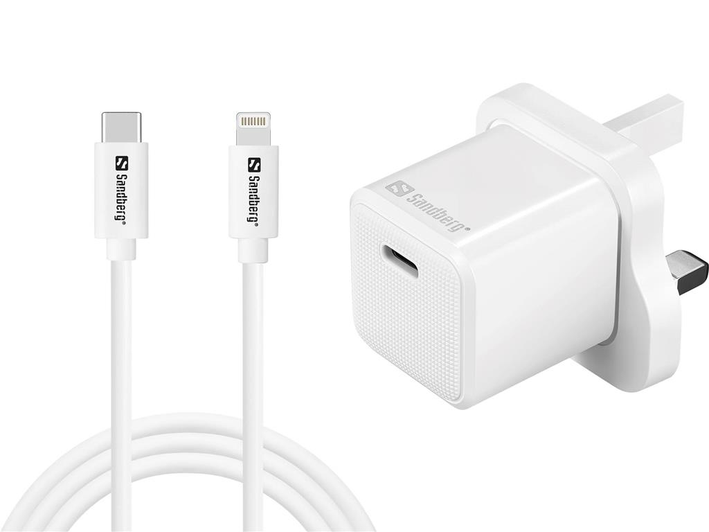 Sandberg Polnilnik AC USB-C, UK vtič, 20W