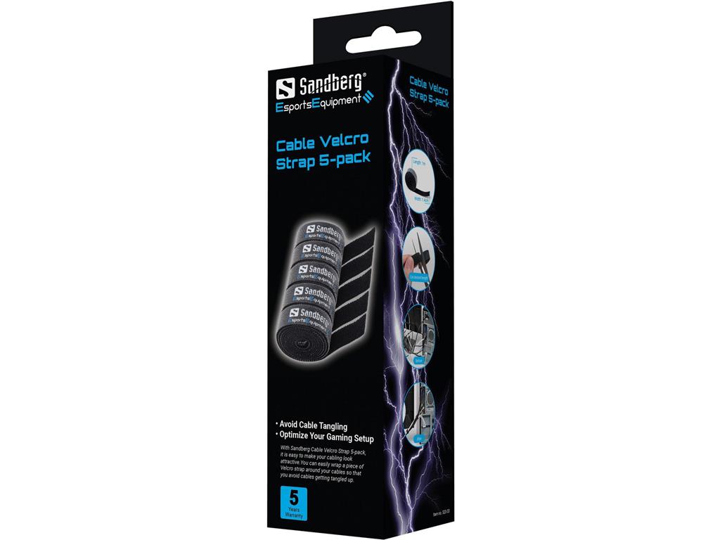 Sandberg Velcro trak za kable 5kos