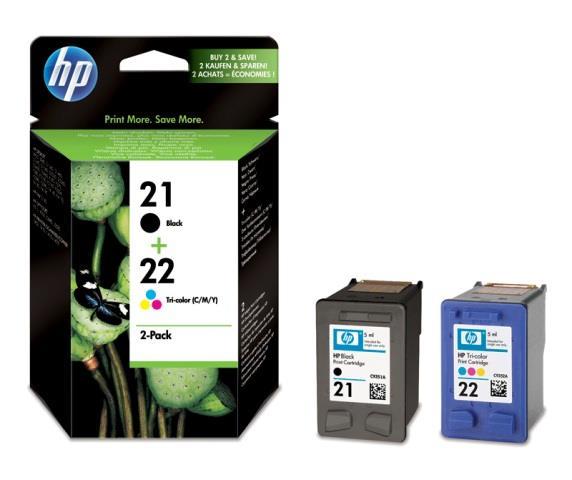  KOMPLET ČRNIL HP ČRNA 21 IN BARVNA 22