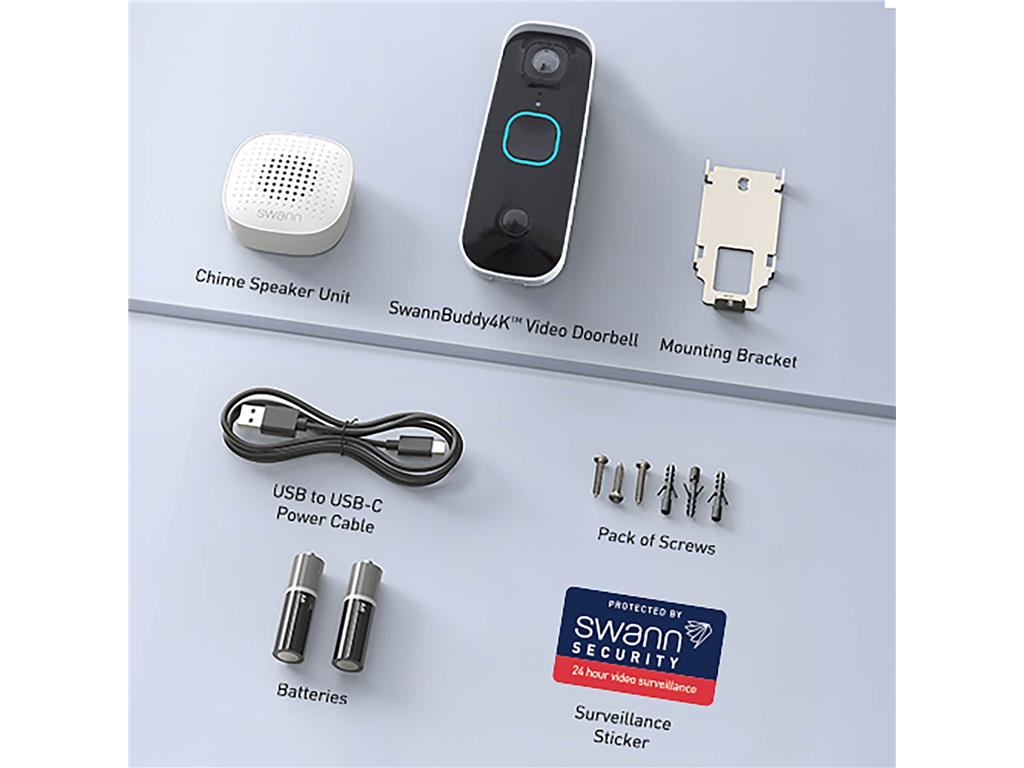 Swann Buddy pametni zvonec 4K, brezžični