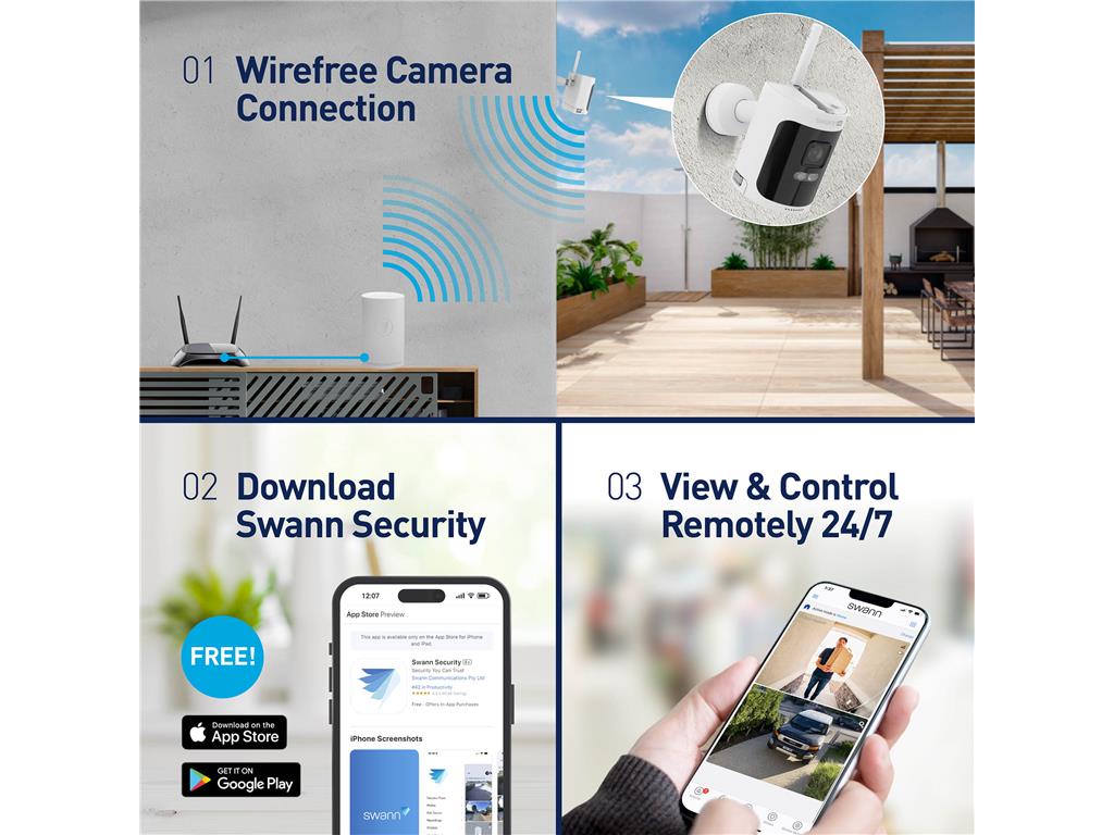 Swan Nadzorna kamera Allsecure 4K, brezžična